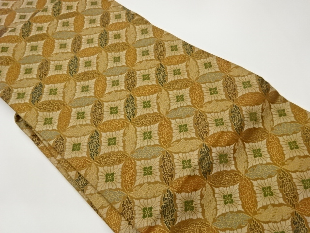 Nagoya obi with cloisonne weave and bird and tasuki patterns